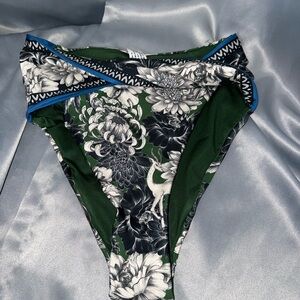 Agua Bendita Green Floral Bikini Bottom